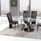 D4100 Dining 5Pc Set Glass Top by Global w/D6605DC-BR Chairs