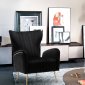 Opera Accent Chair 532 in Black Velvet Fabric by Meridian