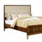 Tychus 5Pc Bedroom Set CM7559F in Dark Oak w/Fabric Headboard