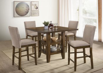 Shirina Counter Height Dining Set 5Pc 72645 in Oak by Acme [AMDS-72645 Shirina]