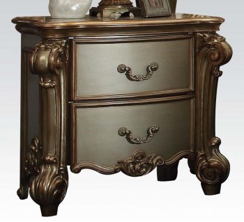 Vendome Nightstand Set of 2 23003 in Gold Patina by Acme [AMNS-23003 Vendome]