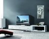 White Finish Modern TV Stand w/Three Drawers & Open Shelf