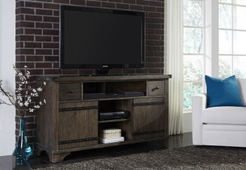 Aspen Skies 60" TV Console 416-TV in Weathered Brown by Liberty [LFTV-416-TV-Aspen Skies Brown]