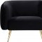 Harlow Sofa 685 in Black Velvet Fabric by Meridian w/Options