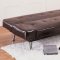 Dark Brown Faux Leather Modern Convertible Sofa Bed