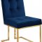 Pierre Dining Chair 714 Set of 2 Navy Velvet Fabric by Meridian