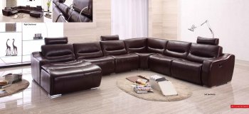 2144 Sectional Sofa in Brown Leather by ESF [EFSS-2144 Brown]