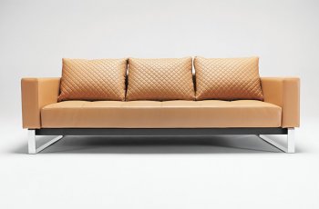 Camel, Black or White Leatherette Modern Sofa Bed by Innovation [INSB-Cassius-Deluxe-Camel]