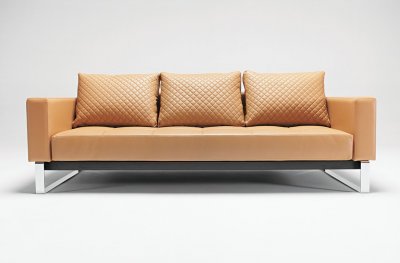 Camel, Black or White Leatherette Modern Sofa Bed by Innovation