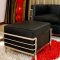 Le Corbusier Style Modern Sofa & 2 Chairs in Black Full Leather