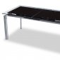 Contemporary Dining Table with Glass Top and Metal Frame