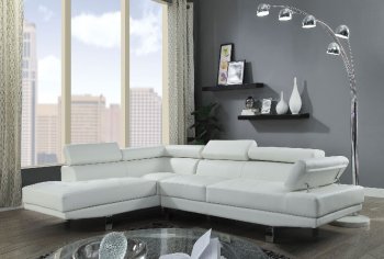 Connor Sectional Sofa 52645 in Cream PU by Acme [AMSS-52645-Connor-Cream]