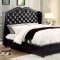 Monroe CM7016BK Leatherette Bedroom in Black w/Options