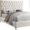 Cruz Bed in Cream Velvet Fabric by Meridian w/Options