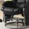 Black Letherette Modern Swivel Glider Chair w/Ottoman