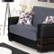 Safir Sofa Bed in Grey Microfiber by Rain w/Optional Items