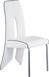 D1528DC Dining Chair Set of 4 in White w/Black Trim PU by Global