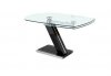 Clear Glass Extendable Top & Metal Base Modern Dining Table