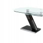 Clear Glass Extendable Top & Metal Base Modern Dining Table