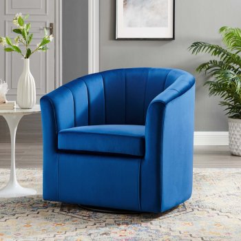 Prospect Swivel Chair Set of 2 in Navy Velvet by Modway [MWAC-4139 Prospect Navy]