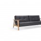 Splitback Sofa Bed in Black w/Frej Arms by Innovation w/Options