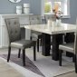 F2463 7Pc Dining Table Set in Marble & Black - Poundex w/Options