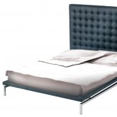 Black or White Nauga Modern Platform Bed w/High Back