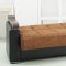 Brown Fabric & Black Vinyl Modern Sofa Bed w/Options