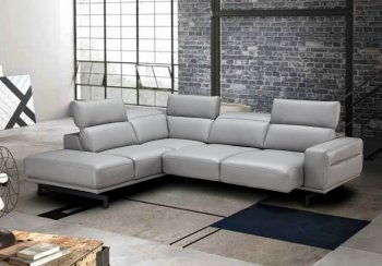 Davenport Sectional Sofa in Light Gray Leather by J&M [JMSS-Davenport Gray]