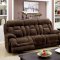 Grenville Power Reclining Sofa CM6010PM in Brown Fabric w/Option