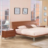 5 Piece Walnut Finish Contemporary Bedroom Set