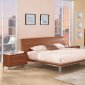 5 Piece Walnut Finish Contemporary Bedroom Set