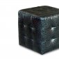 Black Crocodile Pattern Vinyl Modern Tufted Cube Accent Ottoman