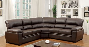 Oliver CM6325BR Sectional Sofa in Brown Leatherette [FASS-CM6325BR-Oliver]