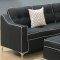 F6997 Sectional Sofa in Black Fabric w/ Ottoman by Boss