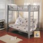 Silver Finish Modern Twin/Futon Metal Bunk Bed