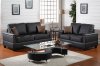 F7873 Sofa & Loveseat Set in Black Bonded Leather by Boss