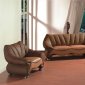 Two-Tone Leather Shell Inspired Living Room Sofa w/Options