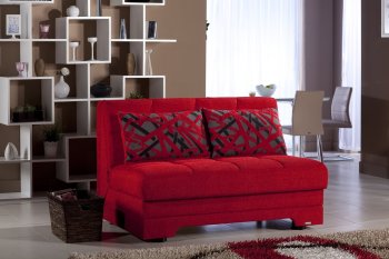 Twist Story Red Loveseat Sleeper in Fabric by Istikbal [IKSB-TWIST Story Red]