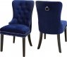 Nikki Dining Chair 740 Set of 2 Navy Velvet Fabric by Meridian