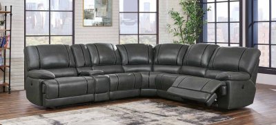 U1952 Power Motion Sectional Sofa in Charcoal Fabric by Global