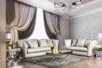 Alessandra Sofa SM2288 in Silver Silky Fabric w/Options [FAS-SM2288-Alessandra]