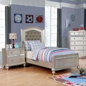 Ariston 4Pc Youth Bedroom Set CM7171SV in Silver w/Options