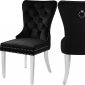 Carmen Dining Chair 743 Set of 2 Black Velvet Fabric by Meridian