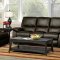 1415 Reclining Sofa in Dark Brown Half Leather by ESF w/Options