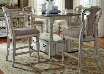 Magnolia Manor Dinette 244-DR-GT3660 5Pc Antique White Liberty [LFDS-244-DR-GT3660-Magnolia Mano]