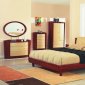 Cherry-Maple High Gloss Finish Contemporary Bedroom Set