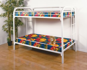 White Finish Contemporary Twin/Twin Bunk Bed [HLBS-S136]