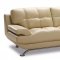 Beige Leather Modern Elegant Living Room with Tufted Seats