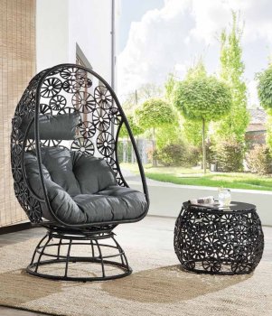 Hikre Outdoor Patio Lounge Chair & Side Table 45113 by Acme [AMOUT-45113 Hikre]